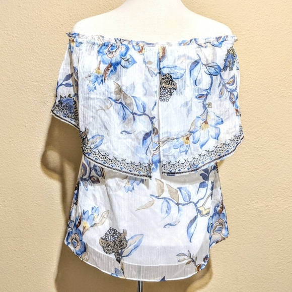 WHBM floral blouse (xsmall) - Picture 4 of 9